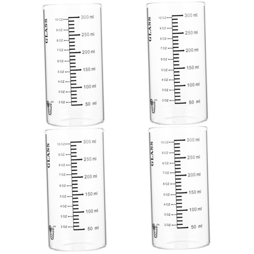 Zerodeko 4pcs High Borosilicate Glass Housewarming Gifts Clear Espresso Cups Clear Drinking Glasses Glass Coffee Measured Milk Mug Coffee Container Glass Tumbler Child Milk Cup Scale