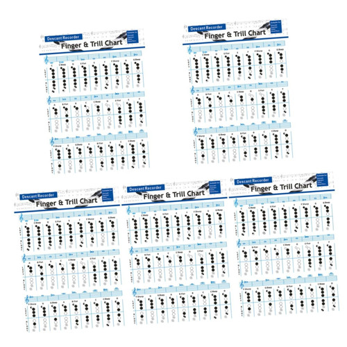 Toyvian 5pcs Guitar Chord Poster Ukelele for Beginner Clarinet Supplies Fingering Practice Chord Chart Ukuleles Chart Poster Flute Practice Supplies 157g Coated Paper Student Music