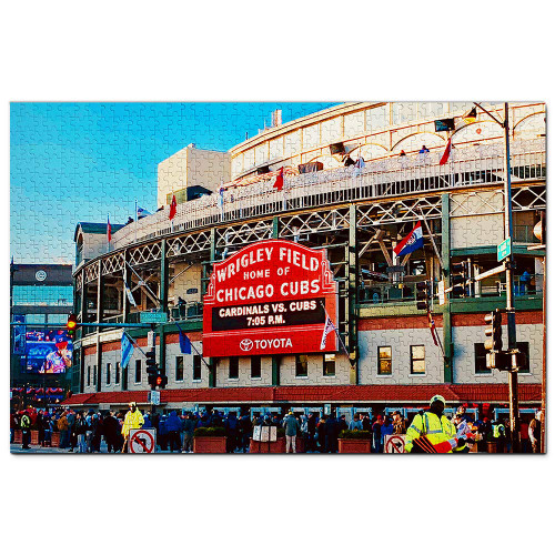 USA America Chicago Wrigley Field Illinois Jigsaw Puzzle for Adults 1000 Piece Wooden Travel Gift Souvenir USA America Chicago Wrigley Field Illinois Jigsaw Puzzle for Adults 1000 Piece Wooden Travel Gift Souvenir