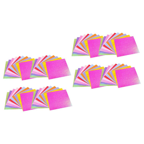 SEWACC 200 Pcs Pearl Glitter Origami Kids Origami Square Paper Double Sided Origami Paper Metallic Cardstock Origami for Colored Cardstock Folding Paper Origami Child Flash Piece of Paper