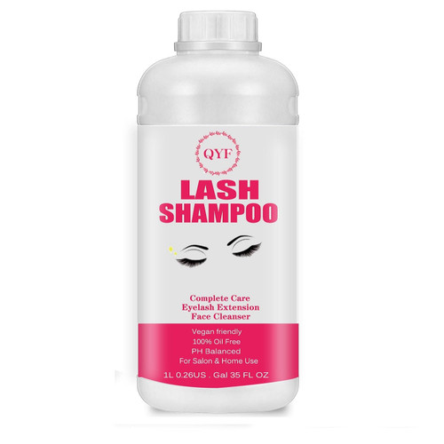 QYF Eyelash Extension Shampoo 1L Lash Extensions Shampoo Eyelid Foaming Cleanser Paraben & Sulfate Free Non-Irritating for Professional Salon and Home Use