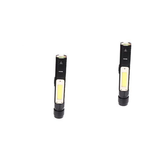 Gadpiparty 2pcs Flashlight 90 Degree Rotary Clip Work Light Handheld Torch Multifunction to Rotate
