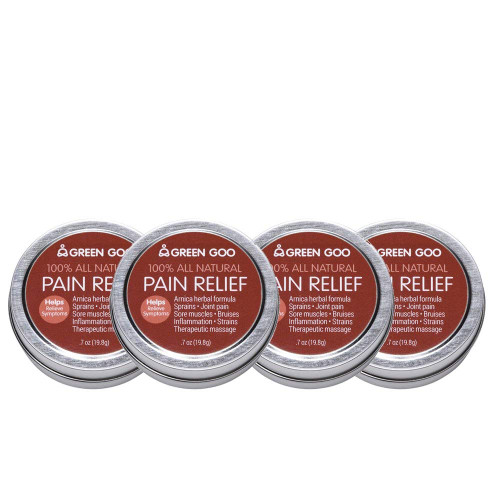 Green Goo Natural Skin Care Salve, Pain Relief with Arnica, 0.7-Ounce Travel Tin, 4-Pack Green Goo Natural Skin Care Salve, Pain Relief with Arnica, 0.7-Ounce Travel Tin, 4-Pack
