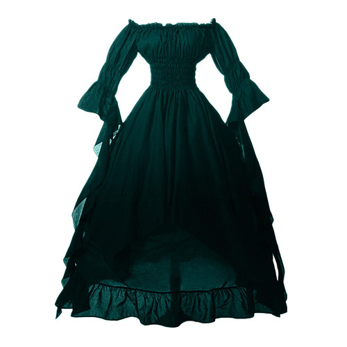 Bilqis Renaissance Pirate Dress Women Plus Size Medieval Costume Wedding Dresses Victorian Fairy Clothes Witch Costumes Green