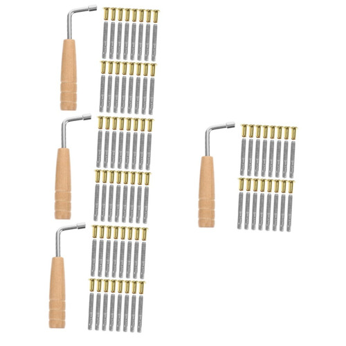 ERINGOGO 4 Sets Lyre Turn Pin Nail Dulcimer Tuning Lyre Tuning Pin Harp Tuning Wrench Lyre Harp Tuning Tool Lap Harp Lyre Wrench Harp Turn Pin Musical Instrument Stringed Instrument Wood