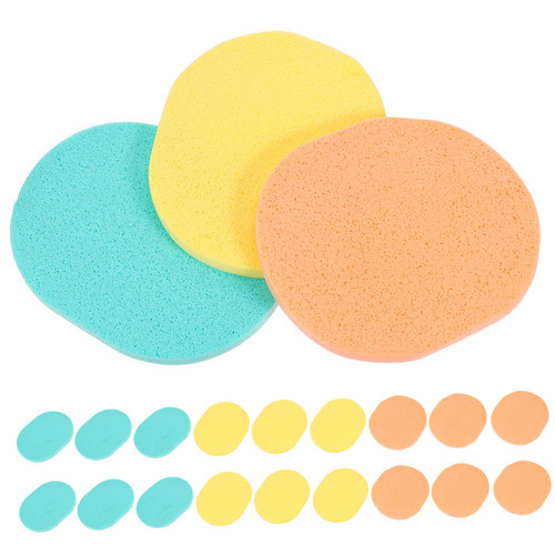 Balacoo 100 Pcs Natural Sponge Make up Sponges for Face Cleaning Sponge Face Cleansing Sponge Face Painting Sponges Face Sponges for Cleansing Makeup Cosmetic Powder Puff Thicken