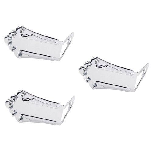 Totority 3pcs Metal Guitar Tailpiece Short Jazz Tailpiece Gypsy Jazz Guitar Tailpiece Frame Tailpiece Jazz Archtop Guitar Bridge Mandolin Tailpiece Chrome Open Frame