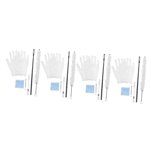 Vaguelly 4 Sets Sax Cleaning Brush Instruments Maintenances Care Saxophone Cleaning Swab Sax Accessories Saxophone Dust Brush Sax Saxophone Pad Clarinet Cleaning Cloth Flute White Metal