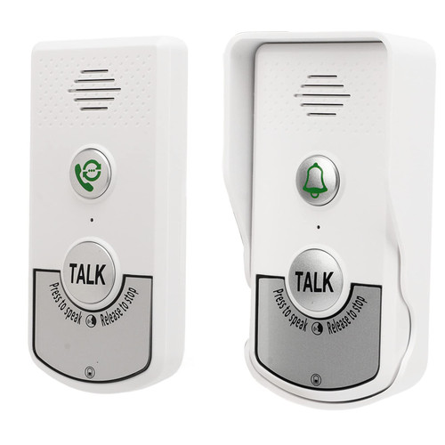 Wireless Intercom Doorbells, 1000m Distance White Easy to Use Voice Intercom Doorbells Waterproof for Home