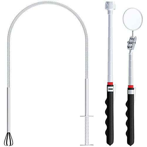 KIMILAR Pick-Up Tool Set, includes Flexible Claw Grabber Tool with 4-Finger Claw, Telescopic Magnet Pick up Tool and Telescoping Inspection Mirror, Rustless Spring, User-friendly, Versatile