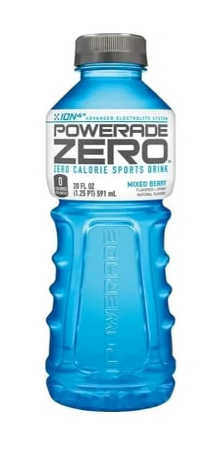 POWERADE ZERO, Zero Calorie Electrolyte Enhanced Sports Drinks, Mixed Berry, 20 fl oz Bottles (16)