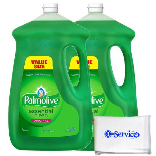 Palmolive Dishwashing Liquid Dish Soap, 90 Ounce Palmolive Dish Liquid Soap Original Scent Detergent Bulk Size for Households, Hotel, Restaurants Kitchen with NOIS Tissue Pack, 2 Pack