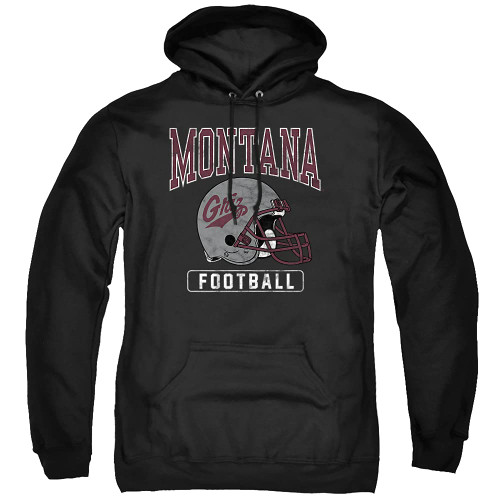 University of Montana Official Football Helmet Unisex Adult Pull-Over Hoodie,Black, Medium