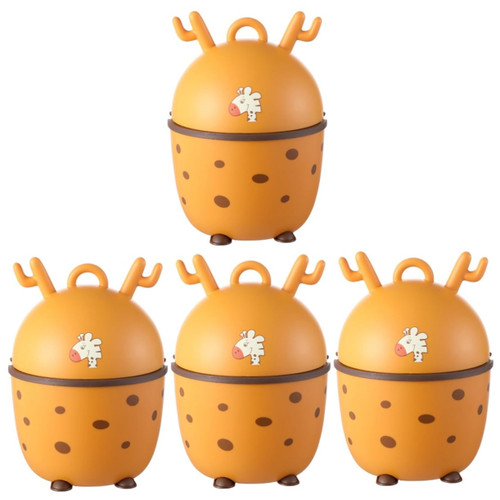 Cabilock 4pcs Desktop Trash can Desktop Rubbish Storage bin Strawberry Trash can Cartoon trashcan Desktop Waste bin Automotive Garbage cans Small Garbage Bucket Penholder Student pp Animal