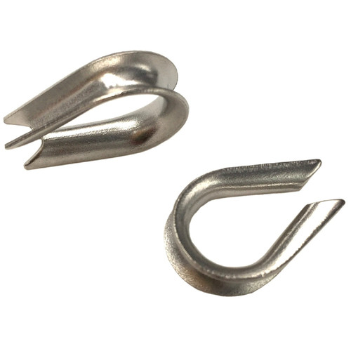 Anndason 50 PCS M3 304 Stainless Steel Thimble for 1/8' - 3/32' Diameter Wire Rope Cable Thimbles Rigging (50 Pieces)