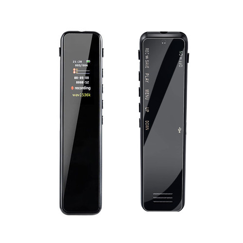 Digital Voice Recorder, Voice Activated Recorder, 1536kbps HD Audio Dictaphone with Built-in Speaker, MP3 Player, Noise Reduction, Rechargeable Battery, for Lecture Interview Meeting (32GB)