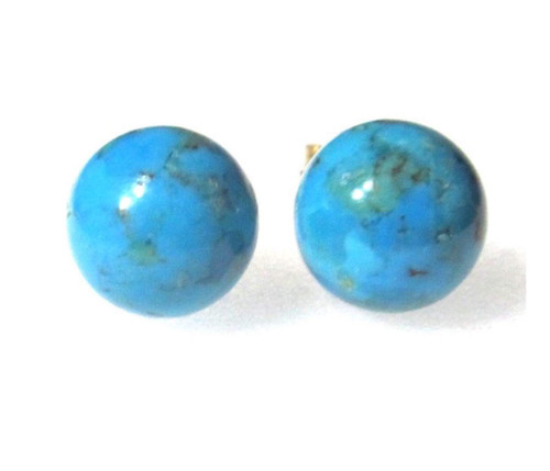 8mm Turquoise Round Ball Sphere Stud Earrings, Handmade December Birthstone Birthday Gift, 14K Gold Filled Posts Earrings 8mm Turquoise Round Ball Sphere Stud Earrings, Handmade December Birthstone Birthday Gift, 14K Gold Filled Posts Earrings