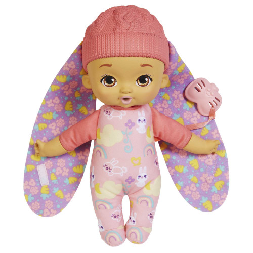 My Garden Baby My First Little Bunny Baby Doll (~9-in), Soft Body with Plush Ears, Pink, Great Gift for Kids 18mo+ (HGC10)