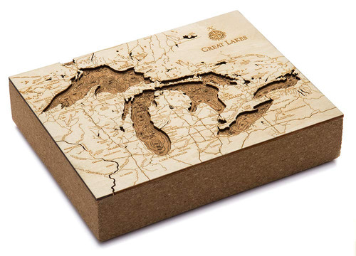 Great Lakes Cork Map, 8" x 10"