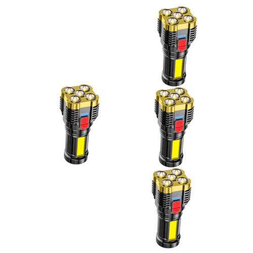 Angoily 4pcs Flashlight Out Side Lights for Home Portable Rechargeable Flash Light Flash Light Rechargable LED Torchlight Handheld Torchlight Camping Supply Electronic Camping Supplies USB