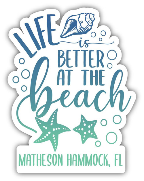 Matheson Hammock Florida Beach Souvenir Vinyl Decal Sticker 2 Inch Beach Life Design