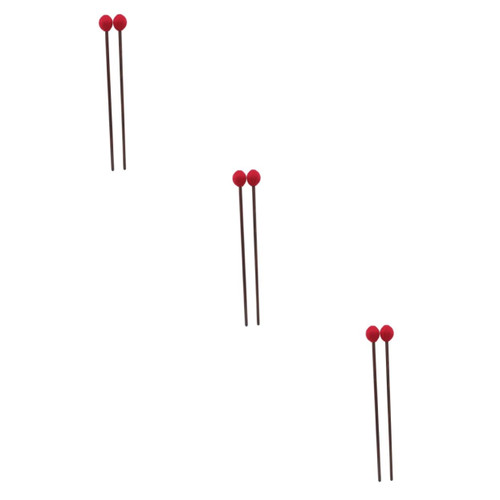 ERINGOGO 3 Pairs Marimba Mallet Marimba Playing Stick Drumsticks for Students Medium Yarn Mallets Xylophone Mallet Marimba Hammer Percussion Drum Mallets Wooden Carillon Maple Twine Child