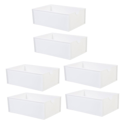 TEHAUX 6 Pcs Desktop Drawer Storage Jewelry Stand Makeup Brush Organizer for Vanity Plastic Storage Containers for Clothes 3 Drawer Plastic Storage Desk Drawer Organizer Trays Drawers Pp