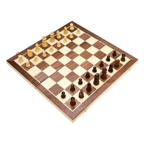 HALAHAI International Chess Set 11" Wooden Folding Chess Boards, Handcrafted Portable Travel Chess Game for Beginner Tournament Board Game