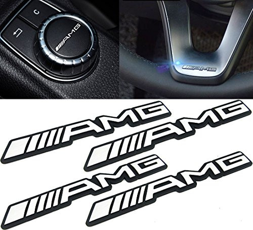 Deselen - LP-BS17S - 4 PCS Small Interior Decoration Metal Emblem Sticker for Mercedes Benz AMG Class C E ML/GLA/GLC