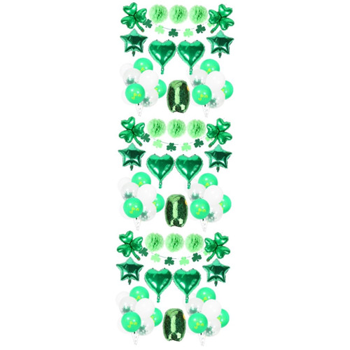 3 Sets the banner st. patrick party supplies Paper Aluminum Foil Pull the flag st. patrick decoration st patricks day balloons patrick balloon Ireland banner LaTeX decorate