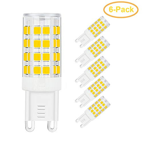 SumVibe G9 LED Bulb 5W, 40W G9 Halogen Bulb Replacement, 420LM, Daylight White 6000K, AC100V-240V, G9 Base Non-Dimmable Light Bulbs, 6-Pack
