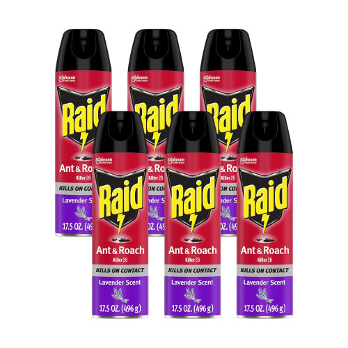 Raid Ant & Roach Killer Lavender 17.5 Ounce (Pack of 6)