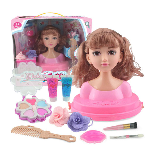 WAEPE Styling Head for Girls Makeup and Hair Styling Doll Head Toy Kit, Doll Head for Hair Styling and Make Up for Little Girls WAEPE Styling Head for Girls Makeup and Hair Styling Doll Head Toy Kit, Doll Head for Hair Styling and Make Up for Little Girls