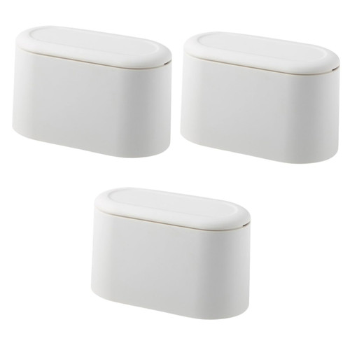 Alipis 3pcs Garbage can Waste can with lid Bins with lids Desktop Trash bin Small Trash Bucket Waste bin Basket Small Waste Basket Slim Trash Mini Waste Can pp f168 with Cover Wastebasket