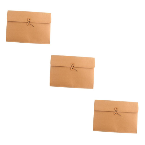 Operitacx 3pcs Expanded Folder Envelope Kraft Paper Document Folder Kraft Paper File Bags Document Bag Kraft Paper File Folder Kraft Paper Portfolio A4 Envelope Washed Protective Bag