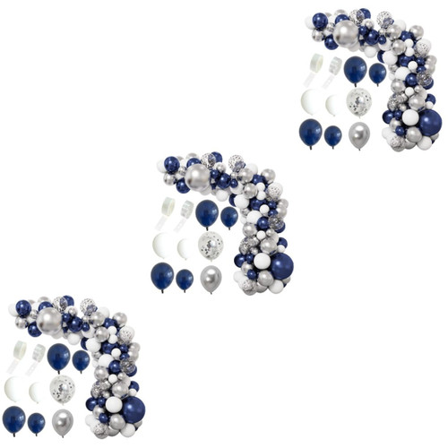 STOBAZA 3 Sets White and Blue Balloon Chain Wedding Balloons Decorations Latex Balloons Kit Balloon Arch Kit with Balloons Included Birthday Baby Kit Bride Arched Helium Balloon Emulsion