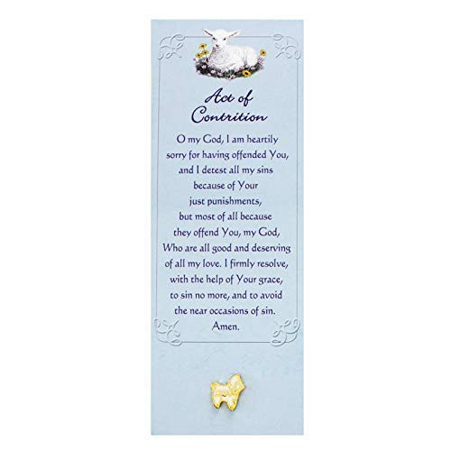 Lamb Lapel Pin with Act of Contrition Bookmark - 12/pk