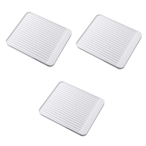 MAGICLULU 3pcs Drying Rack Dishes Counter Tray Draining Tea Tray Cup Drain Tray Dish Rack Tray Drain Board Dish Drying Mat Draining Board for Dish Drying Board Flatware Large Makeup White
