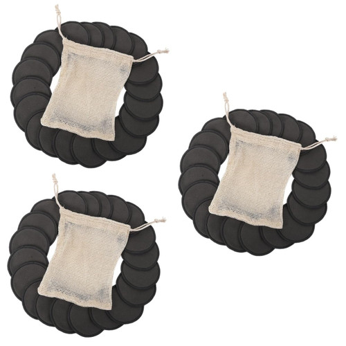 3 Sets Makeup Remover Pad Powder Puff Makeup Remover Wipes Sponge Round Facial Wipes Facial Cleaning Tool Supple Face Pad Washable Makeup Remover The Face Cotton Mesh Bag Face Wash