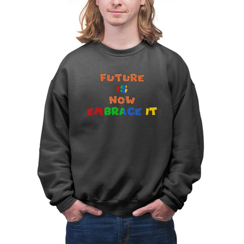 Cyber Urban Sci-fi Robot Gift, Great for Nephew's Birthday - Robot Lovers Futuristic City Background Men Women Multi Size Black Sweatshirt