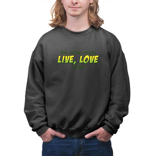 Anime Fans Featuring a Pretty Anime Girl - Creative Gift Idea for Anime Lovers Multi Size Black Sweatshirt