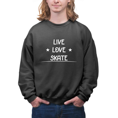 Skateboarding Couples Gifts, Unique Present Ideas for Skaters - Gray and Muticolor Multi Size Black Sweatshirt