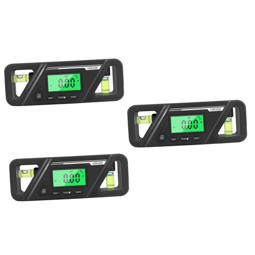 OSALADI 3pcs Protractor Inclinometer Electronic Horizontal Leveler Digital Angle Measure Mini Level Gauge Mini Digital Protractor Magnetic Angle Gauge Kyd Rv Store Pocket Brick Plastic