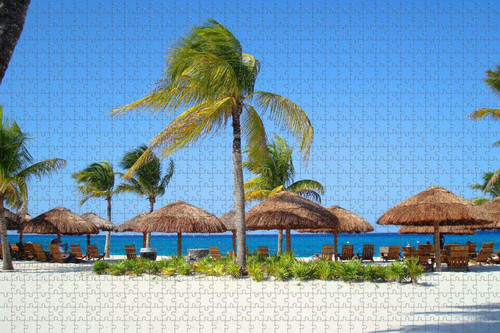 Jigsaw Puzzle for Adults Mexico Akumal Beach Puzzle 1000 Piece Wooden Travel Souvenir