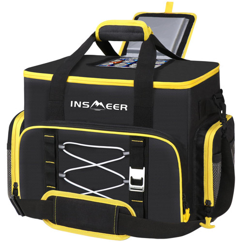 INSMEER Soft Cooler Bag, 55 Can/45L Large Cooler Bag with Hard-Bottom, Soft Sided Cooler Insulated/Leakproof/Collasible, Portable Ice Chest for Beach, Camping,Travel, Grocery Shopping