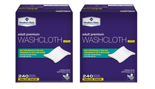 Member's Mark Adult Washcloths (240 ct.) pack of 2