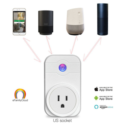 Smart Plug Compatible with Alexa Smart Plug Works with Google Home,Xmstar Smart Socket Voice Controlled WiFi Socket Remote Controlled Outlet No Hub Required for Android IOS