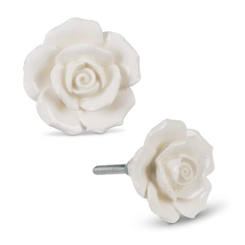 Abbott Collection White Rosette Knob