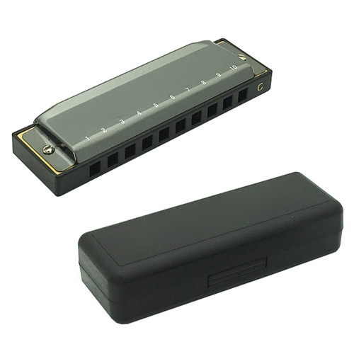 10 Hole 20 Tone Diatonic Harmonica Harp C Key Black Color Harmonica Musical Instruments