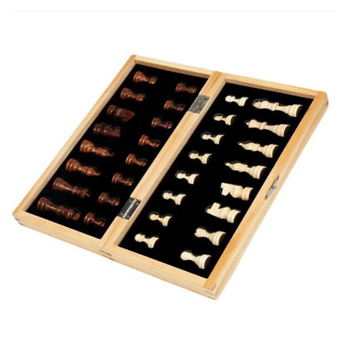 DRMEE Chess Game 11.4in Chess Magnetic Chess Solid Wood Set?Classic Chess Game Folding Wood Chess Set Board Travel Board Games